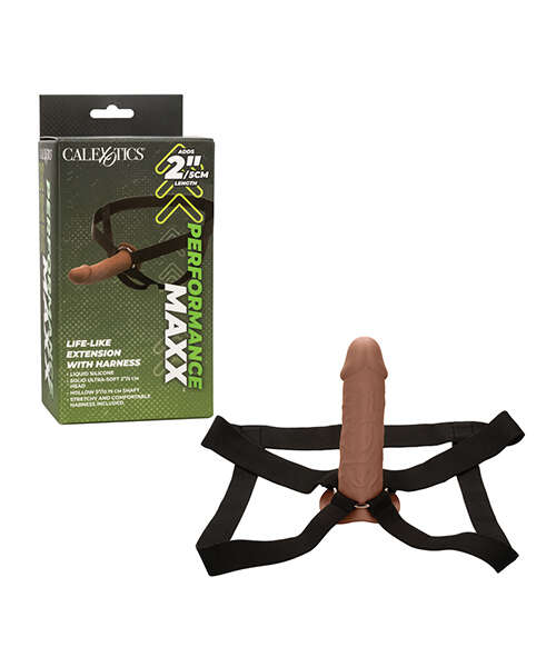 Performance Maxx Life-Like Penis Extension w/Harness - Brown
