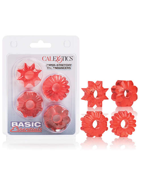 Basic Essentials Rings - Red Set of 4