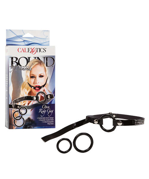 Bound by Diamonds Open Ring Gag - Black