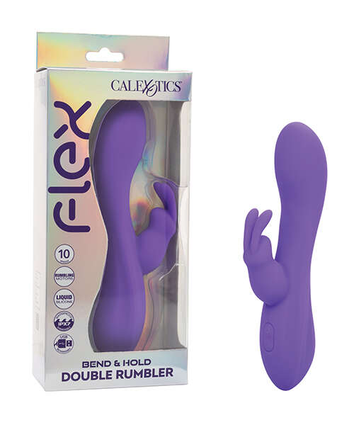 Flex Bend & Hold Double Rumbler Rabbit Massager - Purple