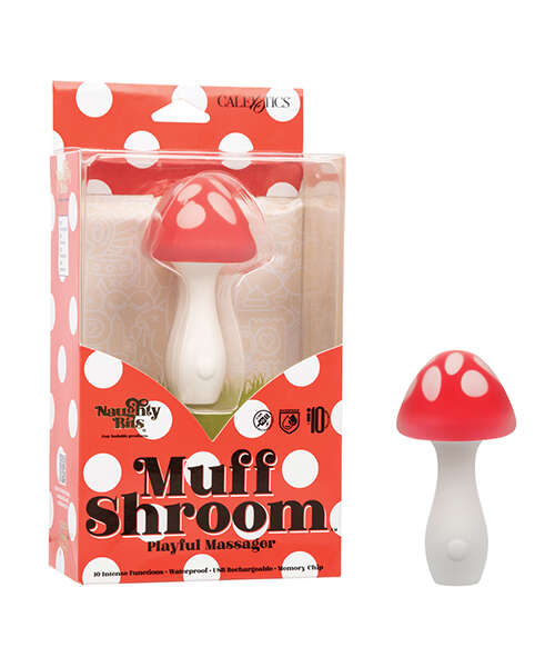 Naughty Bits Muff Shroom Playful Massager - Red/White