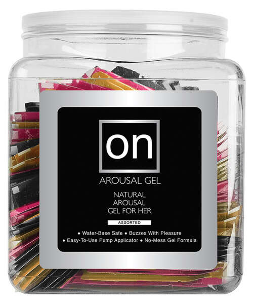 On for Her Arousal Gel Single Use Packet Tub - Asst. Flavor