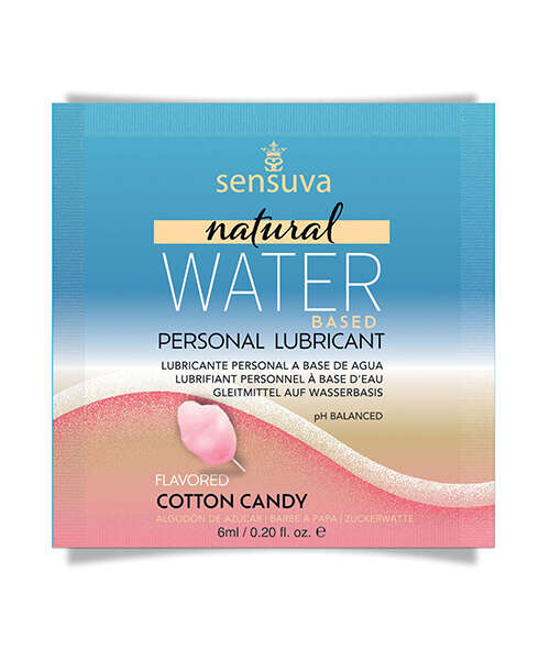 Sensuva Natural Water Based Personal Lubricant Single Use Packet - 6 ml Cotton Candy