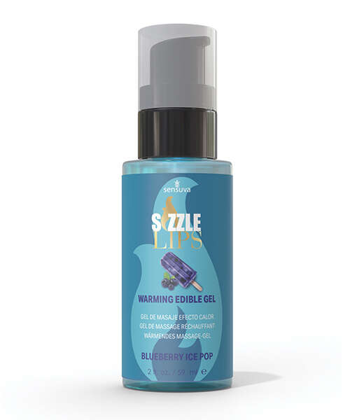 Sizzle Lips Warming Gel - 2 oz Bottle Blueberry Ice Pop
