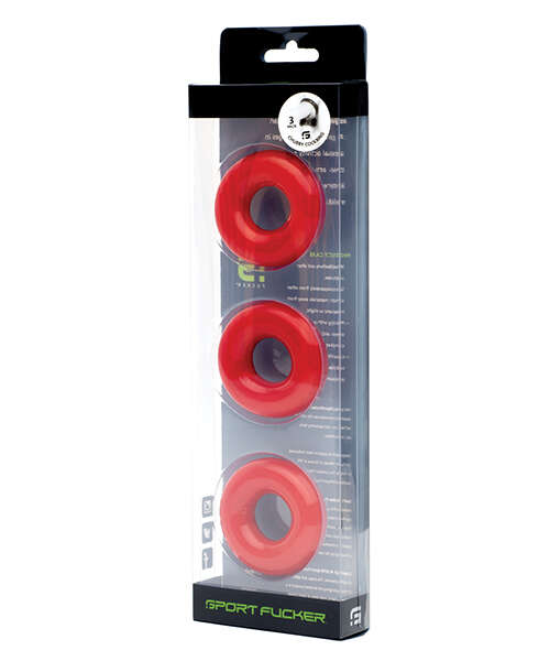 Sport Fucker Chubby Cockring Pack of 3 - Red