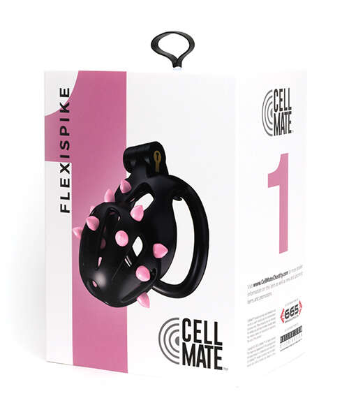 Sport Fucker Cellmate FlexiSpike Chastity Cage - Size 1 Black/Pink