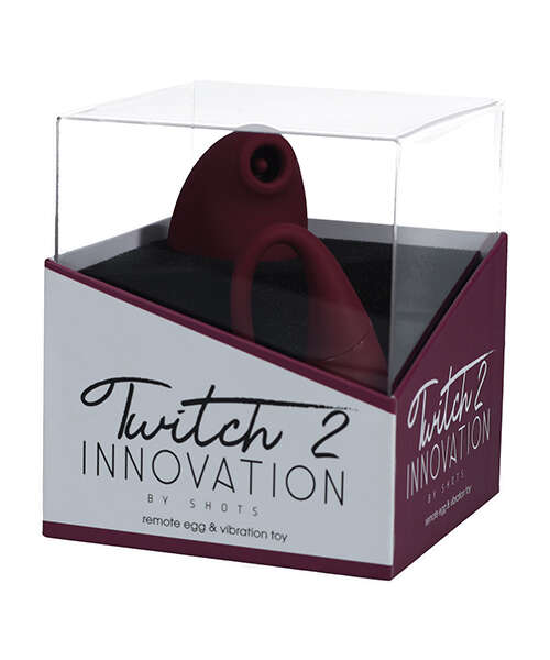 Shots Twitch 2 Vibrator w/Remote Control Vibrating Egg - Burgundy