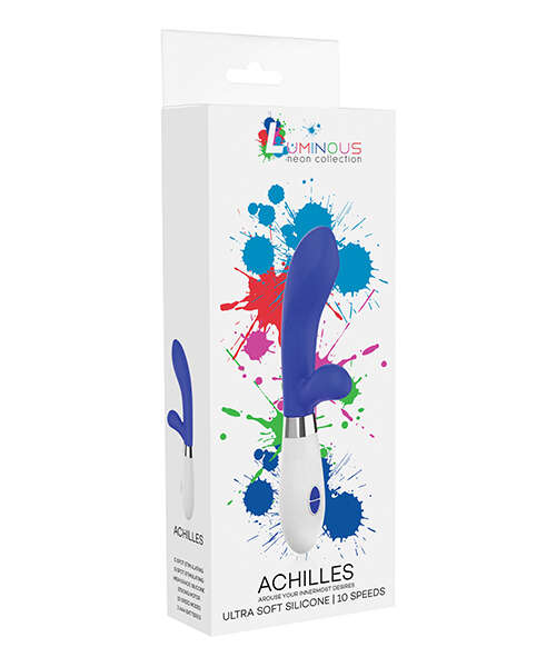 Shots Luminous Achilles Silicone 10 Speed Rabbit Vibrator - Royal Blue