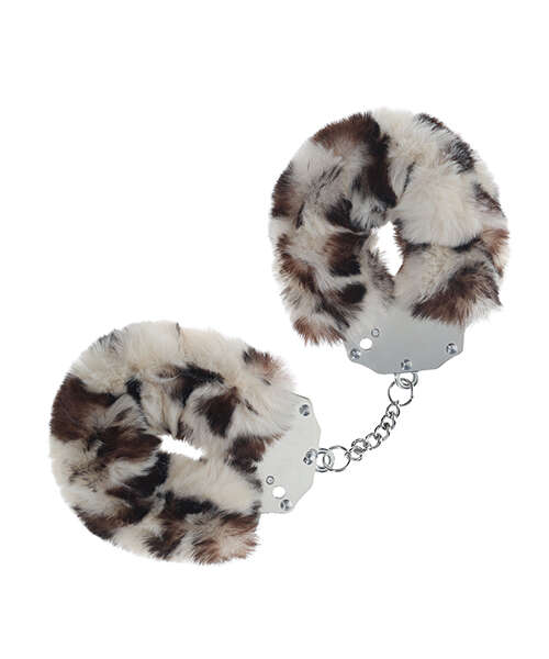 Shots Ouch! Heavy-duty Fluffy Handcuffs - Snow Leopard