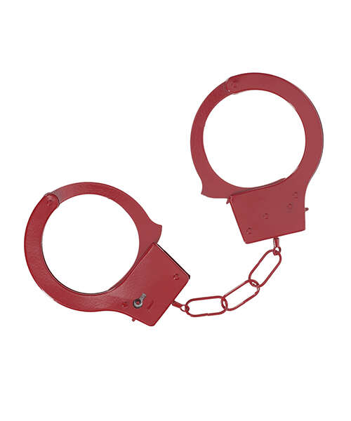 Shots Ouch! Classic Metal Handcuffs - Red