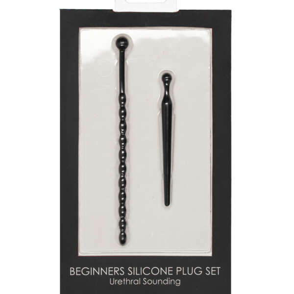 Shots Ouch Urethral Sounding Beginner's Silicone Plug Set - Black