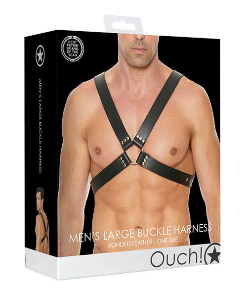 Shots Ouch Men's Large Buckle Harness - Black