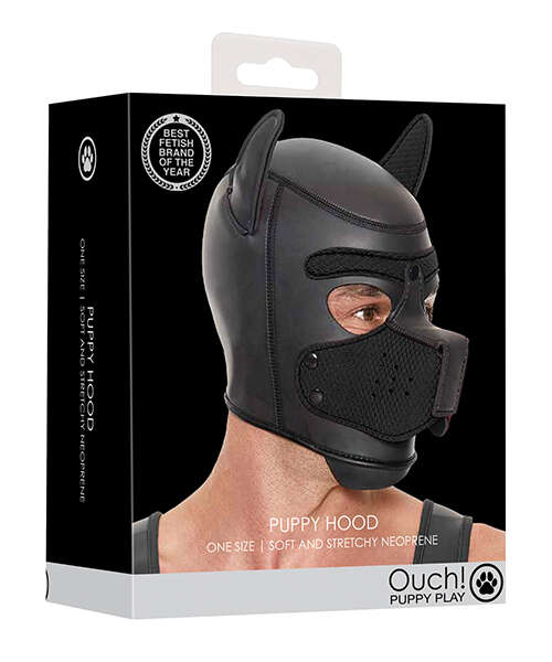 Shots Ouch Puppy Play Puppy Hood - Black