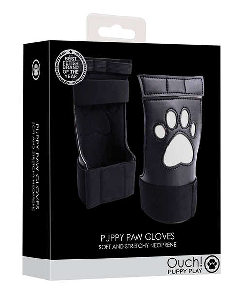 Shots Ouch Puppy Play Paw Cut-Out Gloves - White