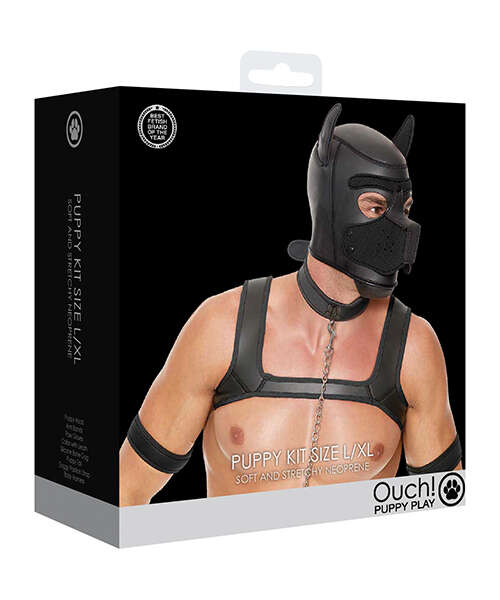 Shots Ouch Puppy Play Complete Kit - LXL Black