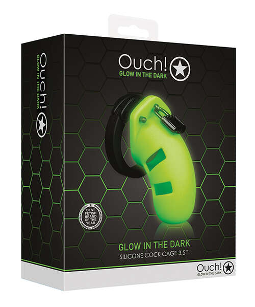 Shots Ouch 3.5" Model 20 Cock Cage - Glow in the Dark