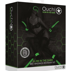 Shots Ouch Bed Bindings Restraint Kit - Glow in the Dark
