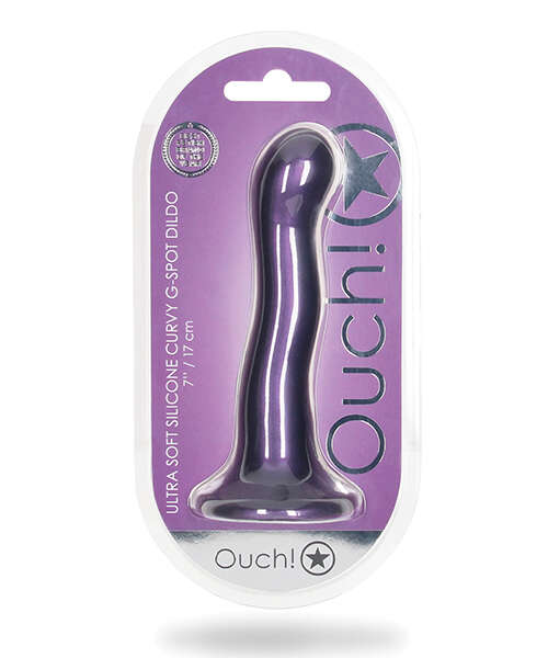 Shots Ouch 7" Curvy G-Spot Dildo - Metallic Purple