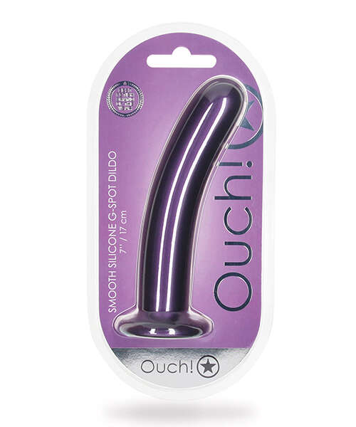 Shots Ouch 7" Smooth G-Spot Dildo - Metallic Purple