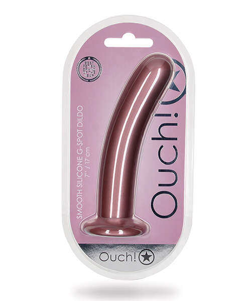 Shots Ouch 7" Smooth G-Spot Dildo - Rose Gold