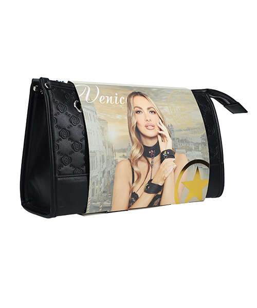 Shots Ouch! Venice Collection Bondage Kit w/Bag - Black/Iridescent