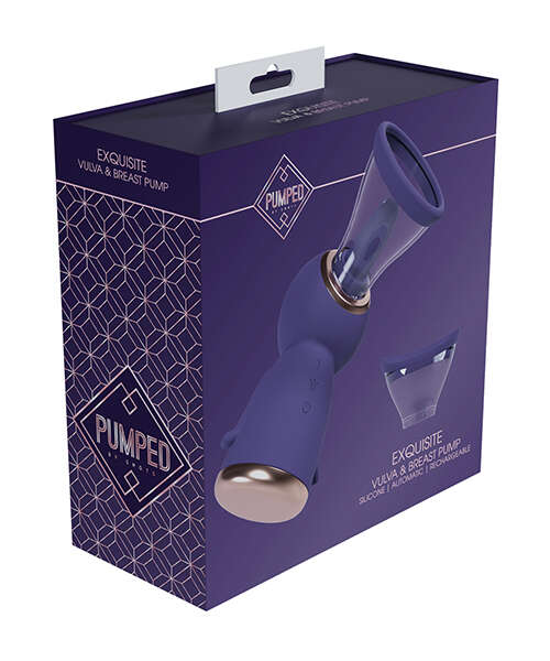 Shots Pumped Exquisite Rechargeable Vulva & Breast Pump - Purple