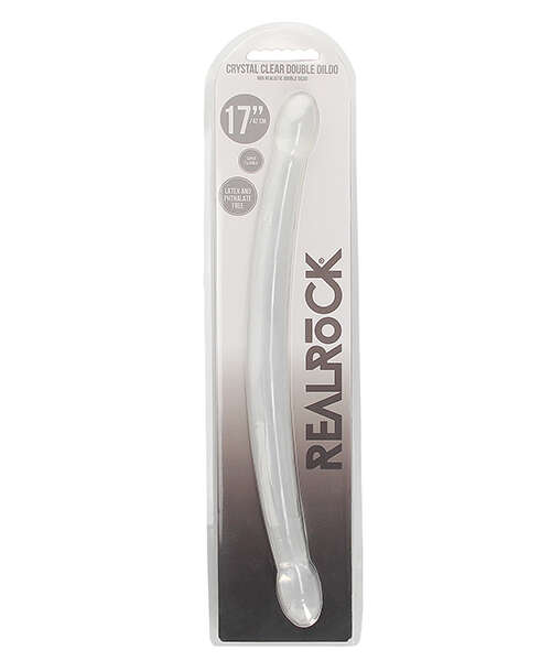 Shots RealRock Crystal Clear 17" Double Dildo - Transparent