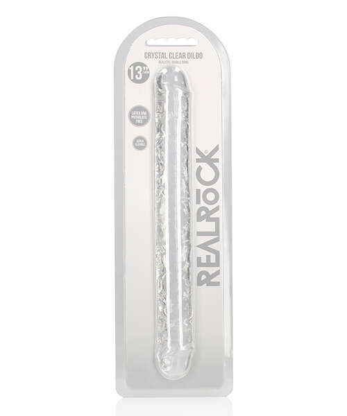 Shots RealRock Crystal Clear 13" Double Dildo - Transparent