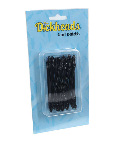 Shots The Dickheads Groom Toothpicks - Black