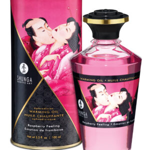 Shunga Warming Oil - 3.5 oz Raspberry Feeling