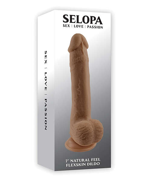 Selopa Natural Feel 7" Flexskin Dildo - Dark