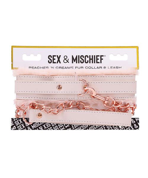 Sex & Mischief Peaches 'n CreaMe Fur Collar & Leash