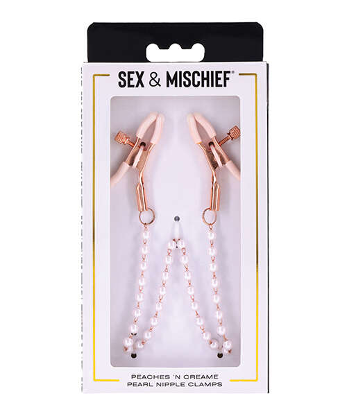 Sex & Mischief Peaches 'n CreaMe Pearl Nipple Clamps