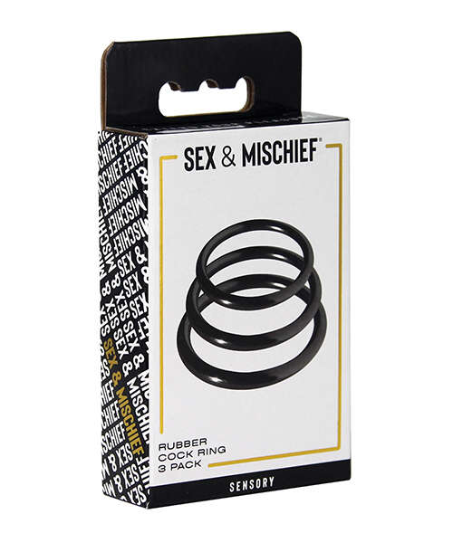 Sex & Mischief Nitrile Cock Ring Pack of 3