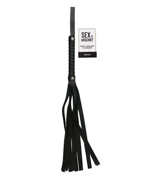 Sex & Mischief Faux Leather Flogger - Black