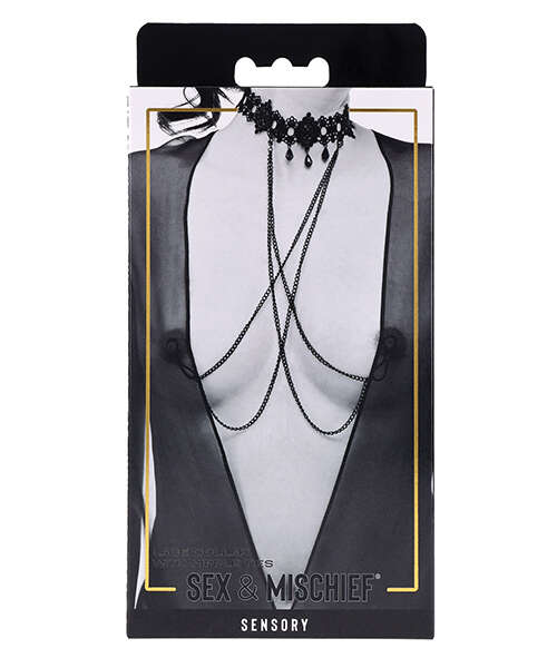 Sex & Mischief Lace Collar with Nipple Ties