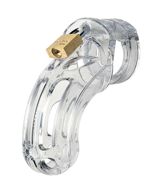 The Curve 3 3/4" Curved Cock Cage & Lock Set - Clear