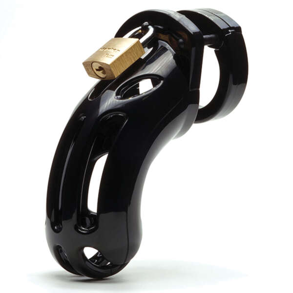 The Curve 3 3/4" Curved Cock Cage & Lock Set - Black