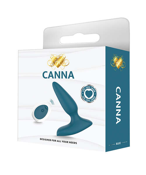 Canna Vibrating Butt Plug w/Remote Control - Blue/Green