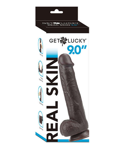 Get Lucky 9.0" Real Skin Series - Dark Brown