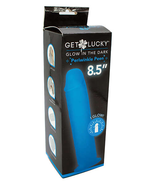 Get Lucky 8.5" Glow in the Dark Periwinkle Peen Dildo