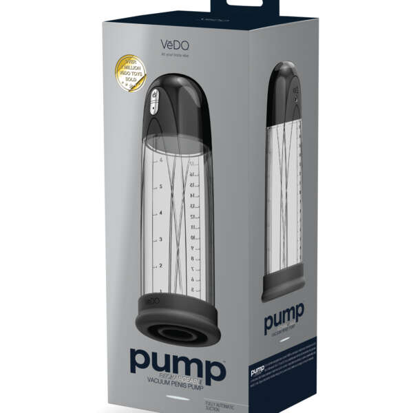 VeDO Pump Rechargeable Vacuum Penis Pump - Just Black