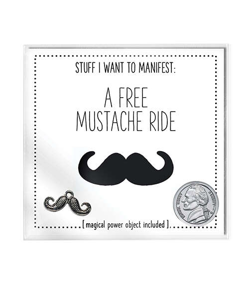 Warm Human A Free Mustache Ride Mini Card & Charm