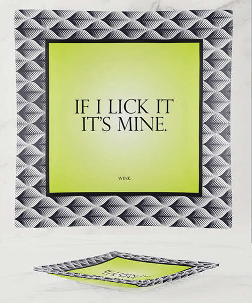 Warm Human If I Lick It It's Mine Glass Trinket Tray