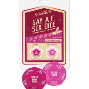 Wood Rocket Gay AF Lesbian Couples Sex Dice Game - Fuchsia