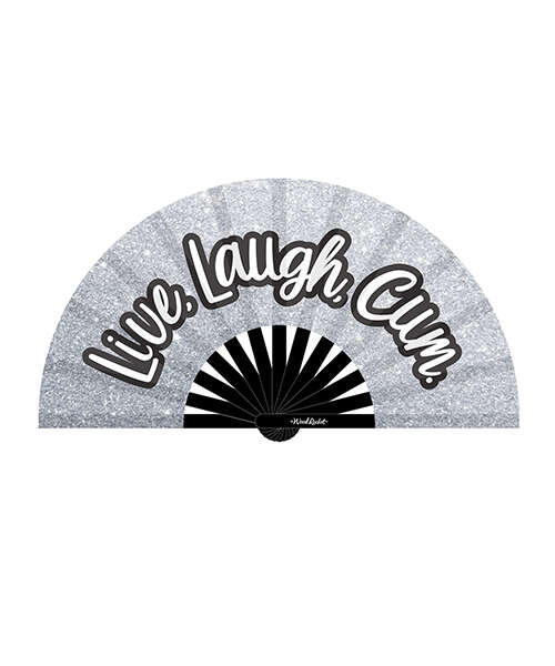 Wood Rocket Live Laugh Cum Fan - Silver Glitter, Black / White
