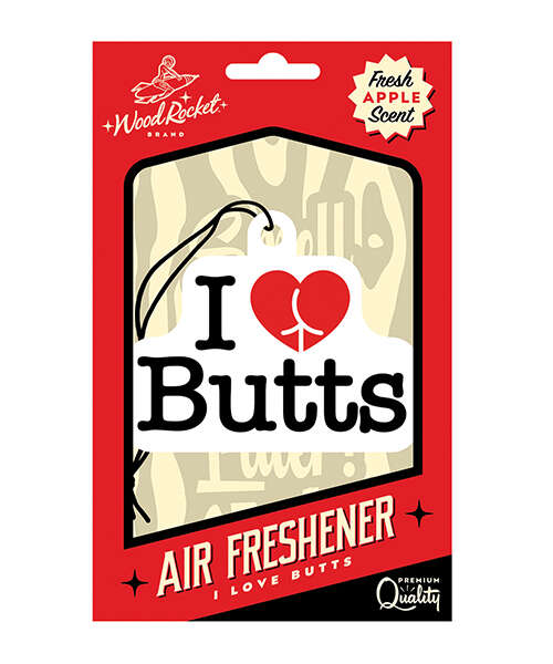Wood Rocket I Love Butts Air Freshener - Apple