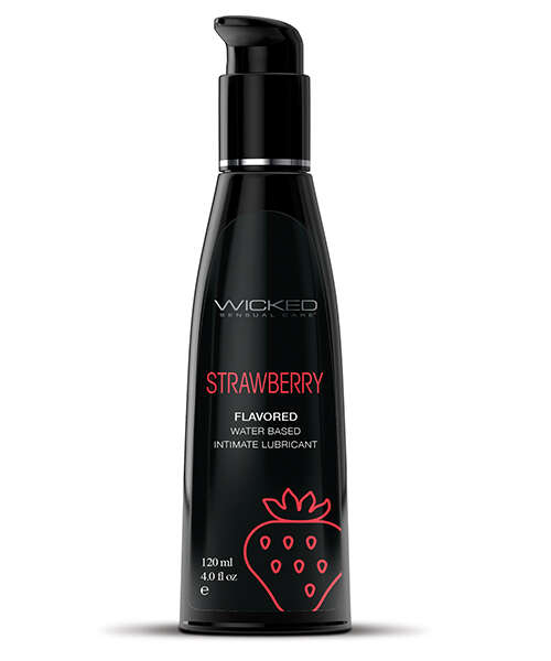 Wicked Sensual Care Aqua Water Based Lubricant - 4 oz Strawberry
