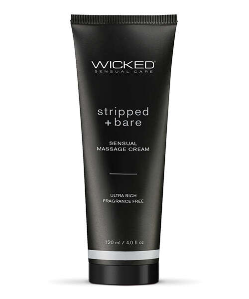 Wicked Sensual Care Stripped & Bare Unscented Massage Cream - 4 oz