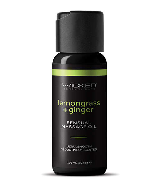 Wicked Sensual Care Lemongrass & Ginger Massage Oil - 4 oz